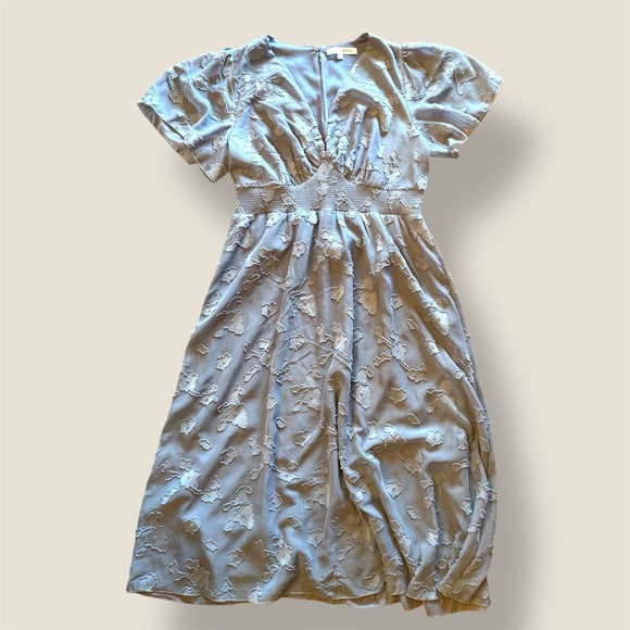 Baltic Born June Blue Floral Flutter Sleeve Midi Dress Large - Picture 2 of 6